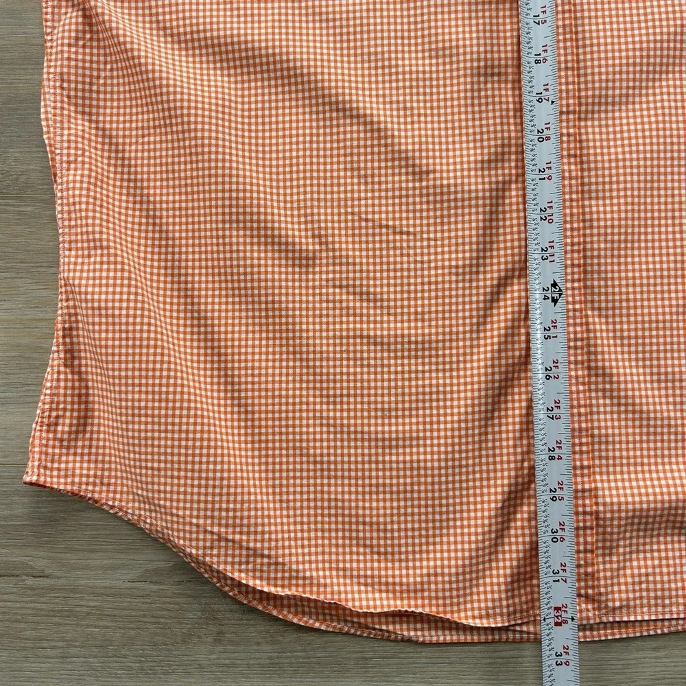 Polo Ralph Lauren 2XL XXL Orange Gingham Button Up Shirt Blue Pony